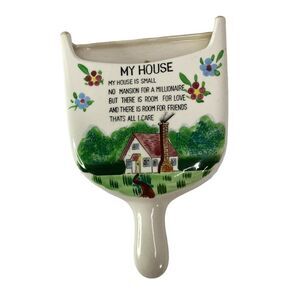 Vintage‎ Ceramic Dustpan Wall Pocket My House 8.75 x 6 in Decor Boho READ